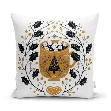 Față de pernă 43x43 cm cu model de Crăciun Golden Illustration – Mila Home Față de pernă 43x43 cm cu model de Crăciun Golden Illustration – Mila Home
