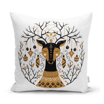 Față de pernă 43x43 cm cu model de Crăciun Golden Illustration – Mila Home Față de pernă 43x43 cm cu model de Crăciun Golden Illustration – Mila Home