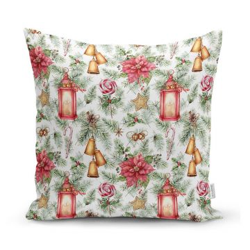 Față de pernă 43x43 cm cu model de Crăciun Lantern – Mila Home Față de pernă 43x43 cm cu model de Crăciun Lantern – Mila Home