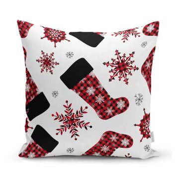 Față de pernă 43x43 cm cu model de Crăciun Tartan – Mila Home Față de pernă 43x43 cm cu model de Crăciun Tartan – Mila Home