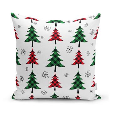 Față de pernă 43x43 cm cu model de Crăciun Tartan – Mila Home Față de pernă 43x43 cm cu model de Crăciun Tartan – Mila Home