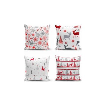 Fețe de pernă 4 buc. 43x43 cm cu model de Crăciun Snowflakes – Mila Home Fețe de pernă 4 buc. 43x43 cm cu model de Crăciun Snowflakes – Mila Home