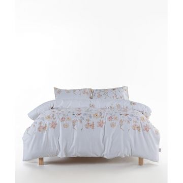 Lenjerie de pat albă din bumbac satinat pentru pat de o persoană 140x200 cm Ivory Garden Floral – Mila Home Luxury Lenjerie de pat albă din bumbac satinat pentru pat de o persoană 140x200 cm Ivory Garden Floral – Mila Home Luxury