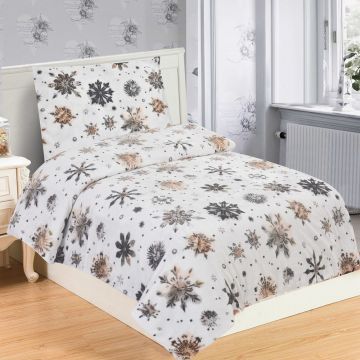 Lenjerie de pat din micropluș/cocolino pentru pat de o persoană 140x200 cm Nord Flake – My House Lenjerie de pat din micropluș/cocolino pentru pat de o persoană 140x200 cm Nord Flake – My House