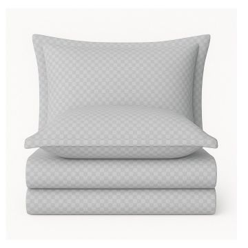 Lenjerie de pat gri din bumbac ranforcé pentru pat de o persoană 140x200 cm Checkered – Mila Home Luxury Lenjerie de pat gri din bumbac ranforcé pentru pat de o persoană 140x200 cm Checkered – Mila Home Luxury