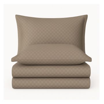 Lenjerie de pat maro din bumbac ranforcé pentru pat dublu, extinsă 240x220 cm Checkered – Mila Home Luxury Lenjerie de pat maro din bumbac ranforcé pentru pat dublu, extinsă 240x220 cm Checkered – Mila Home Luxury