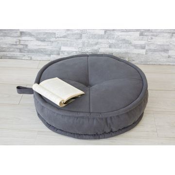 Perna de podea, Valovi, Onna, 60x15x60 cm, Textil, Gri Perna de podea, Valovi, Onna, 60x15x60 cm, Textil, Gri