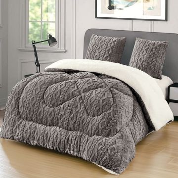 Pilota Cocolino Groasa cu Blanita Wave V26 Dark Grey 4.5kg, 200x230 Pilota Cocolino Groasa cu Blanita Wave V26 Dark Grey 4.5kg, 200x230
