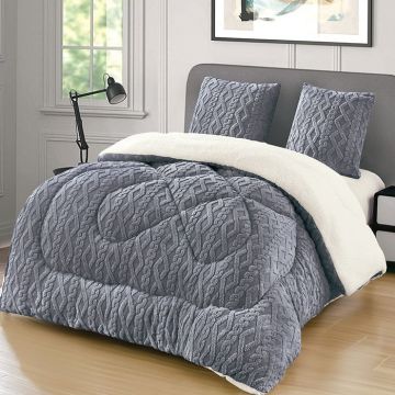 Pilota Cocolino Groasa cu Blanita Wave V27 Grey 4.5kg, 200x230 Pilota Cocolino Groasa cu Blanita Wave V27 Grey 4.5kg, 200x230