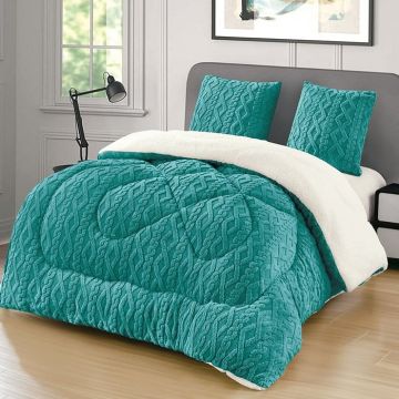Pilota Cocolino Groasa cu Blanita Wave V34 Turcoaz 4.5kg, 200x230 Pilota Cocolino Groasa cu Blanita Wave V34 Turcoaz 4.5kg, 200x230