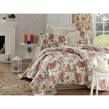Set cuvertura pique Single, Care - Pink, EnLora Home, Bumbac Set cuvertura pique Single, Care - Pink, EnLora Home, Bumbac