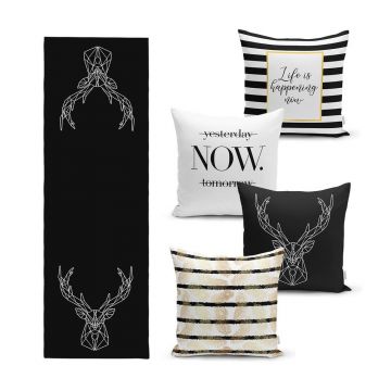 Set fețe de pernă și napron 5 buc. – Mila Home Set fețe de pernă și napron 5 buc. – Mila Home