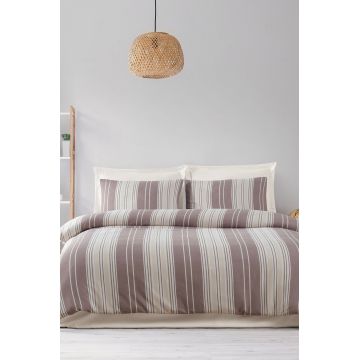 Lenjerie de pat dubla 3 piese, L'essentiel Maison, Lima, Bumbac;Poliester, Maro / Bej Lenjerie de pat dubla 3 piese, L'essentiel Maison, Lima, Bumbac;Poliester, Maro / Bej