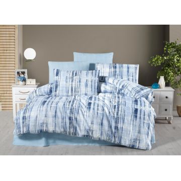 Lenjerie de pat dubla, L'essentiel Maison, Ocean, Albastru/Alb Lenjerie de pat dubla, L'essentiel Maison, Ocean, Albastru/Alb