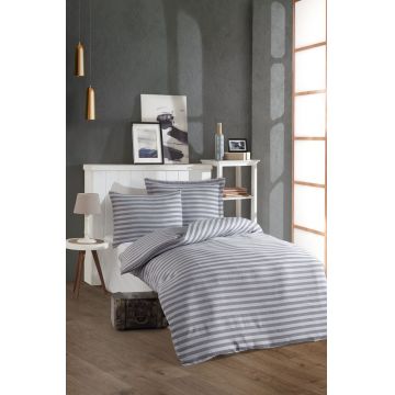 Lenjerie de pat pentru o persoana 2 piese, L'essentiel Maison, Water Yollu Saten, Bumbac;Poliester, Gri deschis Lenjerie de pat pentru o persoana 2 piese, L'essentiel Maison, Water Yollu Saten, Bumbac;Poliester, Gri deschis