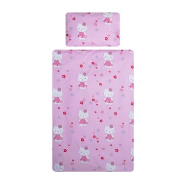 Lenjerie patut cu 5 piese Little Kitty Pink 039