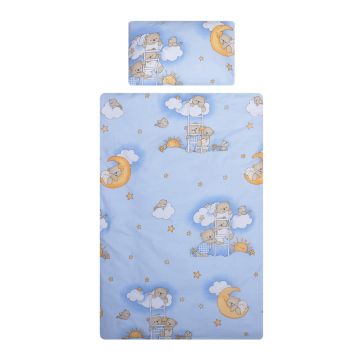 Lenjerie patut cu 3 piese Sleepy Teddy Bear Blue 006