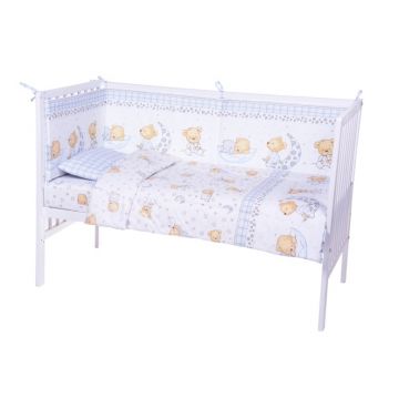 Lenjerie patut cu 7 piese Sleepy Little Bear Bleu 015