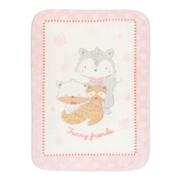 Paturica moale Super Soft 80 x 110 cm Funny Friends Pink