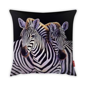 Față de pernă cu amestec din bumbac Vitaus Zebra, 43 x 43 cm