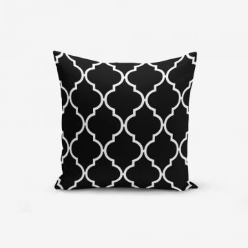 Față de pernă cu amestec din bumbac Minimalist Cushion Covers Black Background Ogea, 45 x 45 cm, negru - alb