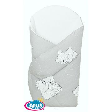 Paturica de infasat multifunctionala standard 80x80 cm White Teddy Bears