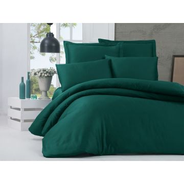 Lenjerie de pat dubla King Size, Victoria, Alisa Green, 6 piese, 240x260 cm, 100% bumbac satinat, verde