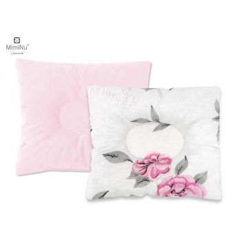 Perna bebelusi profilata MimiNu cu doua fete 23x26 cm Velvet Peonie Pink