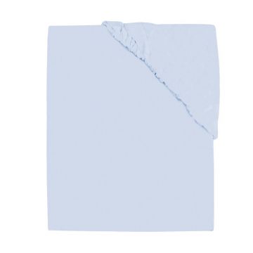 Cearceaf cu elastic, MimiNu, Jerse, Pentru patut 120X60 cm, Material certificat Oeko Tex Standard 100, Light blue