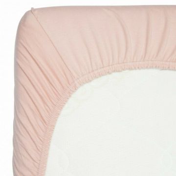 Cearsaf din Bambus cu Elastic 90 x 200 cm Misty Rose