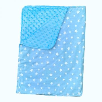 Paturica bebe dubla bumbac mincky pufos 75x95 cm Stelute pe Bleo