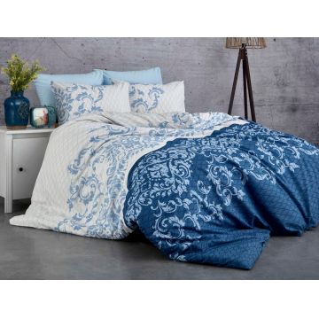 Lenjerie de pat dubla, Lucca - Blue, Pearl Home, Bumbac Ranforce