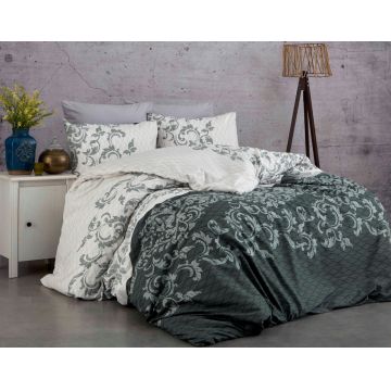 Lenjerie de pat dubla, Lucca - Grey, Pearl Home, Bumbac Ranforce