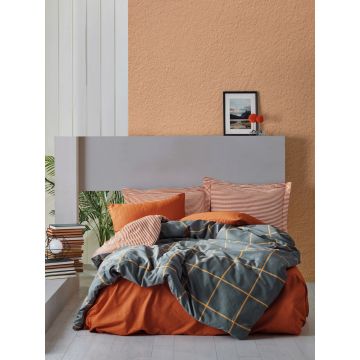 Lenjerie de pat pentru o persoana Single XL (DE), Stark - Cinnamon, Cotton Box, Bumbac Ranforce