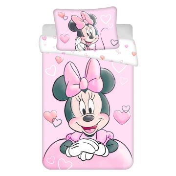 Lenjerie de pat pentru copii din bumbac pentru pătuț 100x135 cm Minnie – Jerry Fabrics