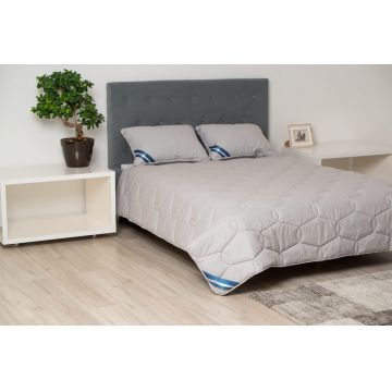 Set Pilota bumbac Somnart Bella 180x200cm 200g model biscuite + 2 perne bumbac Somnart Bella, 50x70cm, Gri