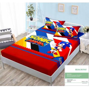 Husa Din Bumbac Tip Finet Cu Elastic 140x200 - Sonic Mania