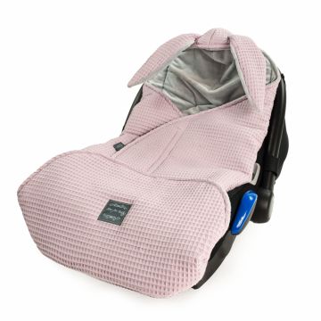 Paturica de infasat tip sac pentru caruciorscaun auto Floo for Baby Footmuff Waffle Blueberry