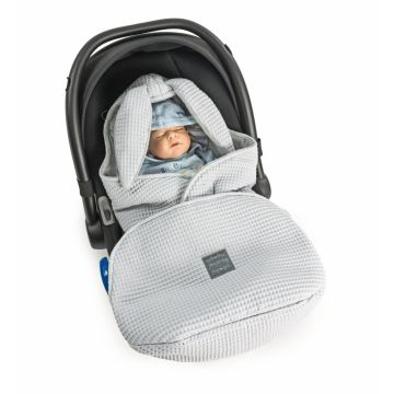 Paturica de infasat tip sac pentru caruciorscaun auto Floo for Baby Footmuff WaffleGrey