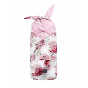 Paturica pentru caruciorscaun auto Floo for Baby Footmuff Peonies Pink