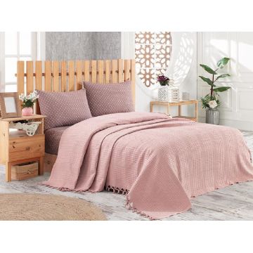 Cuvertura Handmade Pique Blush V1 220x240 cm (Bumbac 100%)