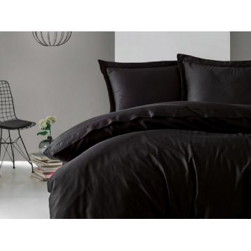 Lenjerie 1 Persoana Elegant Negru (Satin Deluxe)