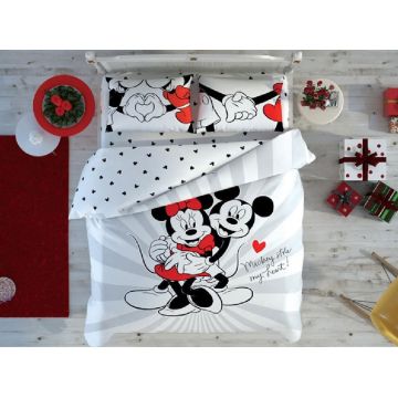 Lenjerie Copii Mickey + Minnie Love Day (Bumbac 100%)