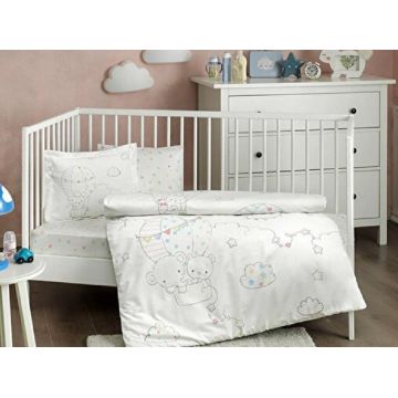 Lenjerie Patut Bebe Baloon Blue (Bumbac 100%)