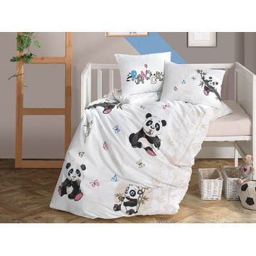 Lenjerie Patut Bebe Panda (Bumbac 100%)