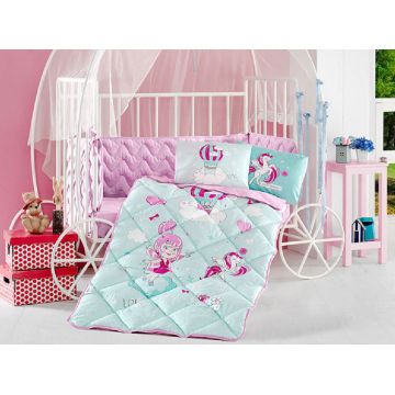 Set Complet Lenjerie Patut Bebe Little Princess (Bumbac 100%)