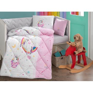 Set Complet Lenjerie Patut Bebe Pony Roz (Bumbac 100%)