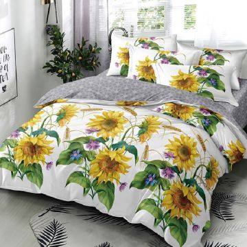 Lenjerie cu Elastic 180x200 Azura 6 Piese (Finet) Sunflower