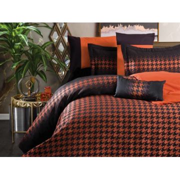 Set Complet Dazzle Orange-Negru, cu 8 piese (Bumbac 100%)