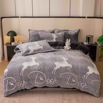 Lenjerie 1 Persoana White Deer (Cocolino)